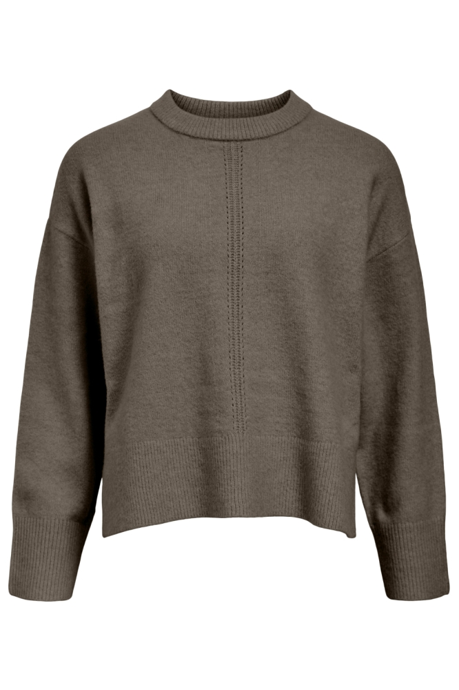 OBJJUNO L/S LO O-NECK KNIT NOOS 23046885 MOREL/MELANGE